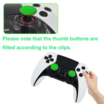 6-in-1 Interchangeable Thumbstick Caps for PS5 DualSense Edge Controller,Swappable Thumbsticks for PS5 Dualsense Controller, Thumbsticks Joysticks Kits Replacement for PS5 Dualsense Controller(Green) - color: Green