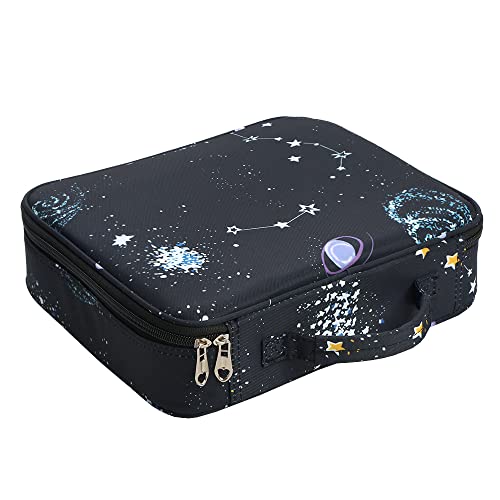 Multi-Functional Zipper Pencil ipad case w/Handle and Zippered Pocket - color: Milky way