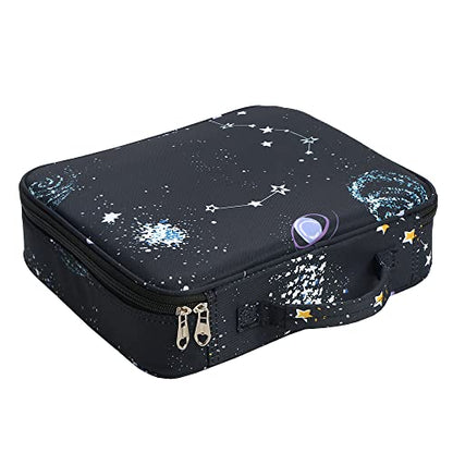 Multi-Functional Zipper Pencil ipad case w/Handle and Zippered Pocket - color: Milky way