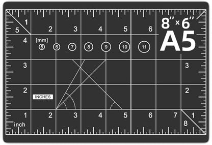 DIYSELF 1 Pcs Craft Knife Hobby Knife with 11 Pcs Stainless Steel Blades Kit and Black Cutting Mat 6in×8in (Red)