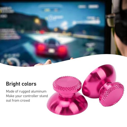 Pomya Thumbsticks for Controller, 2Pcs Metal Thumb Grip Replacement for Handheld Game Console, Aluminum Alloy Analog Thumb Sticks Accessories () - color: Aubergine