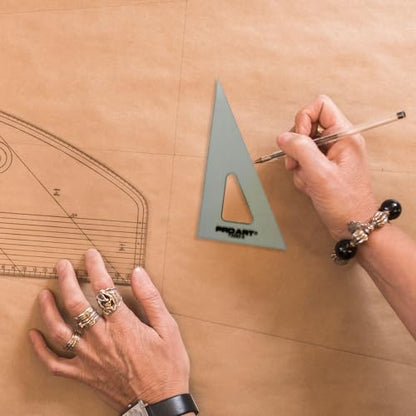 Pro Art 6" Triangle with Ink Edge and Finger Lift, Smoke - color: Smoke, size: 6-inch, 30/60 Degrees