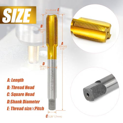 1/2"-20 UNF Thread Tap for Metal,1/2"-20 UNF M2 HSS Thread Milling Tap - size: 1/2"-20UNF