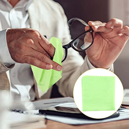 100Pack Mixed Colors Microfiber Cleaning Cloths Eyeglasses Cleaning Cloth for Eyeglasses Phone Screens Camera Lens and Any Other Delicate Surfaces Cleaner(5.5 x 5.5 Inch)