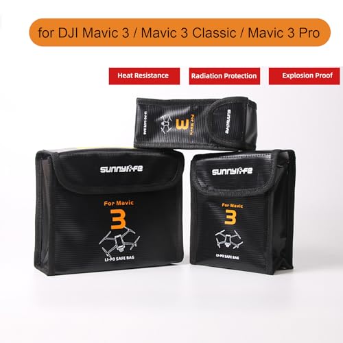 Lipo Battery Bag for DJI Mavic 3 Pro/Classic Battery (Large) - size: Large (for 3pcs batteries)