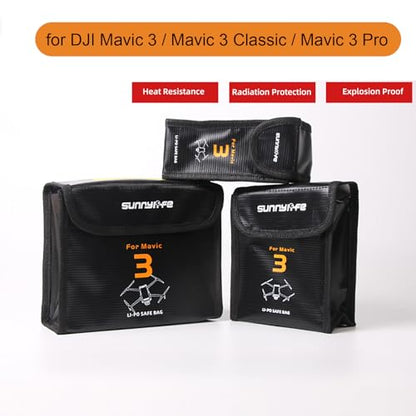 Lipo Battery Bag for DJI Mavic 3 Pro/Classic Battery (Medium) - size: Medium (for 2pcs batteries)