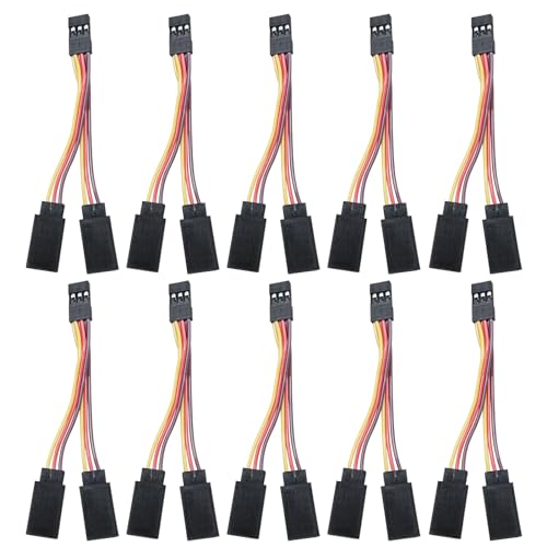 10pcs Servo Y Splitter Cable, JR Futaba 1 Male to 2 Female - style: 10PCS 1 to 2