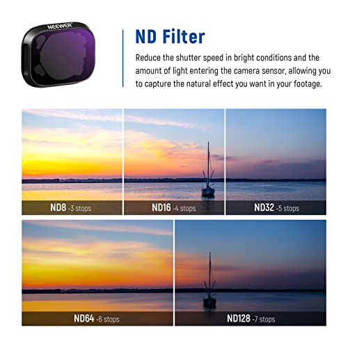 NEEWER ND Filter Set Compatible with DJI Mini 3 / Mini 3 Pro, 6 Pack - size: Mini 3Pro, style: 6 Packs ND/CPL (Aluminum)