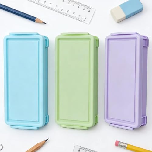 3PCS Brushes Storage Box Paint Brush Drawing Pen Container with Buckle Design Organizers Drawing Tools Storage Box