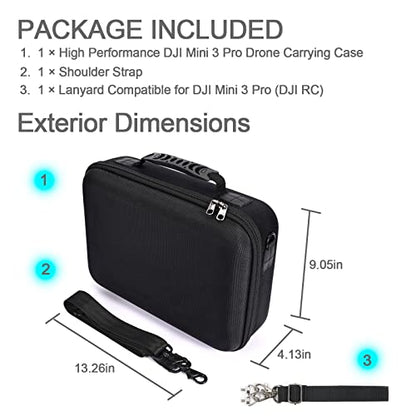RAIACE Hard Travel Carrying Case Compatible with DJI Mini 3 Pro and its Accessories. (Case Only)