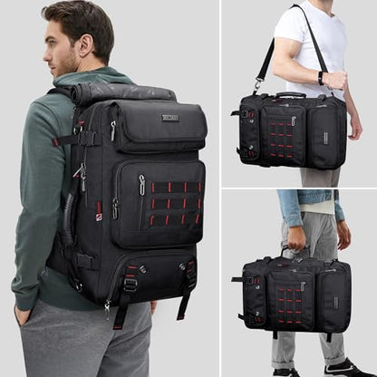 WITZMAN Carry on Travel Backpack for Men Airline Approved Fits 16" Laptop - color: 01.black