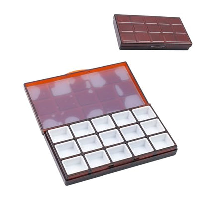 Bitray Empty Watercolor Palette Box 15 Wells Airtight Paint Palette Box - color: Brown, size: 15 Wells
