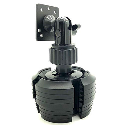 LycoGear Heavy Duty Metal AMPS Hole Pattern ELD Drinks Cup Holder Mount Compatible with Ham CB Pro Satellite Radio & All Universal 2 & 4 Hole fit AMPS Pattern mounting Device