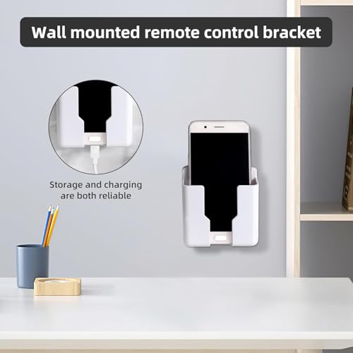Universal Remote Control Holders Wall Mount AC Fan Media Player TV Controller Rack Stand, Self Adhesive Storage Box Case Organizer, Easy Manipulate Clicker for Home Office School White - color: white