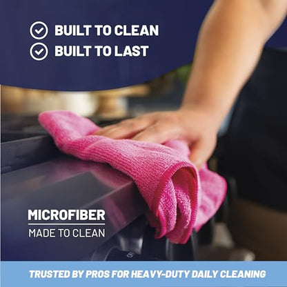MW Pro Microfiber Cleaning Cloth | Tan | 12 Pack | 16” x 16” | All Purpose Microfiber Towels - Clean, Dust, Polish, Scrub, Absorbent - color: Tan