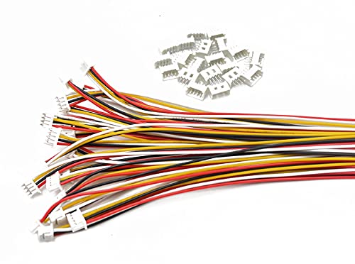 20 Set Micro JST MX 1.25 4Pins Connector Plug Socket 1.25mm Pitch Female & Male Connector PCB Socket 150mm Cable - size: 4Pins
