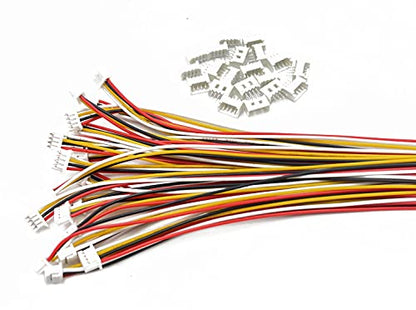 20 Set Micro JST MX 1.25 4Pins Connector Plug Socket 1.25mm Pitch Female & Male Connector PCB Socket 150mm Cable - size: 4Pins