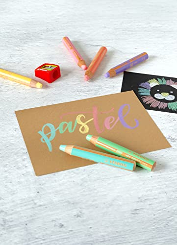 STABILO Multi-talented Pencil woody 3-in-1 - Single Pencil - Pastel Pink - color: Pastel Pink, size: 1 Count (Pack of 1)
