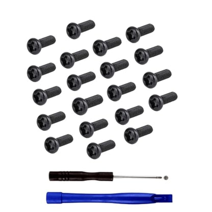 Cell Phone Screws Replacement Kit 20 Pack - Tiny Screws with Small Screwdriver for Samsung LG Android Smartphones Eyeglasses Sunglasses Repair (Black)