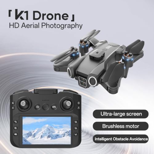 GPS Drone with Screen Controller, Foldable Brushless Quadcopter