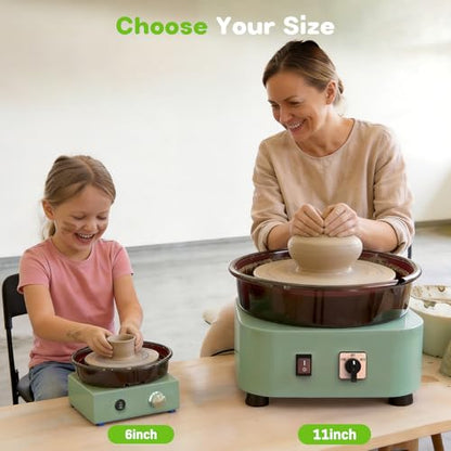Mini Pottery Wheel for Kids, Beginners, Adults, All-in-one Kit - size: 6inch