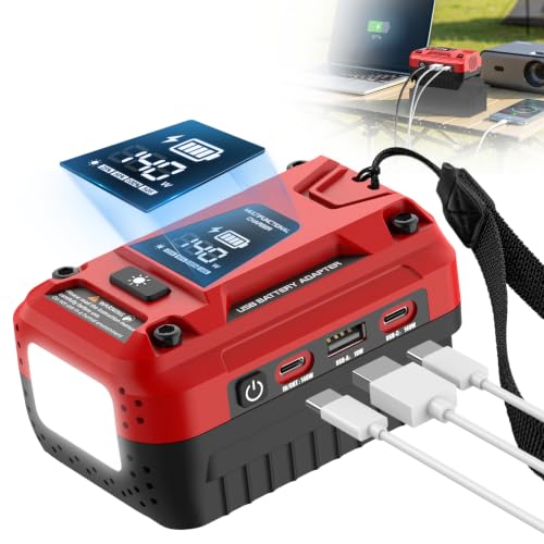 140W USB Battery Charger Compatible with Craftsman 20V Battery - color: Crimson