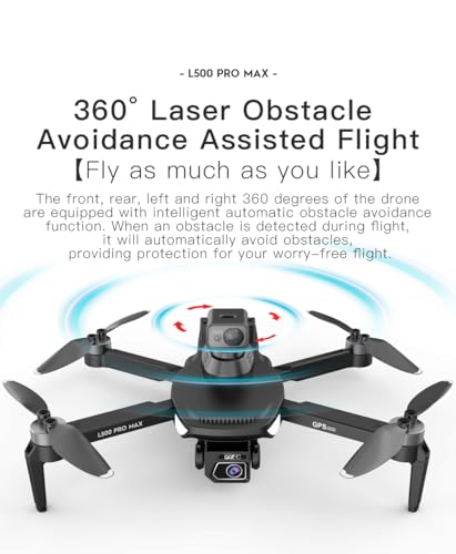 GPS Drone with 4K HD Camera for Adults, 360° Obstacle Avoidance Drone, Gesture Control, Brushless Motor, GPS Auto Return, Optical Flow Positioning, Headless Mode, One Key Takeoff/Landing, Under 249g RC Quadcopter Foldable Remote Control Drones Cool Birthd