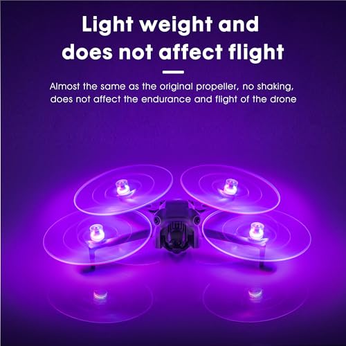 Mini 4/3 Propellers LED Lights Replacement Prop Blades Low Noise Accessories for DJI Mini 3/4 Fly More Combo Plus Drone (2 Pairs)