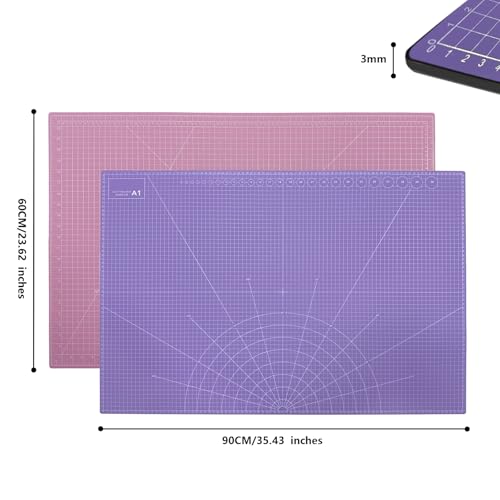 35" x 23" Self Healing PVC Cutting Mat, A1-Pink or Purple - color: A1-Pink or Purple