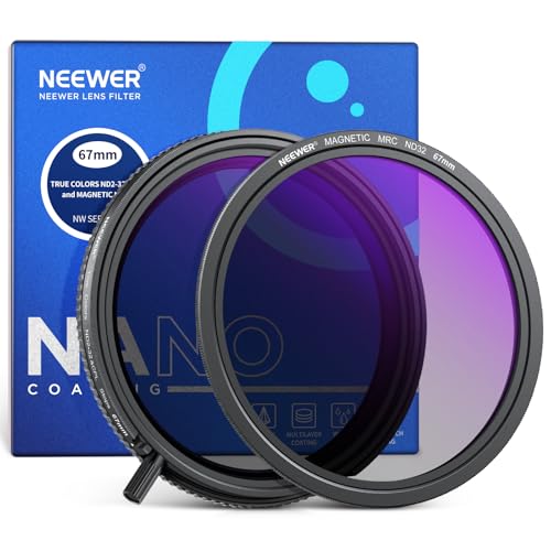 NEEWER True Colors 67mm Variable ND2-32 & CPL with Magnetic ND32, Polarized ND Filter Set, 2in1 Adjustable One Rotatable Light Reduction Reflection Elimination No Color Shift No X Cross No Vignetting - size: 67mm, style: ND2-32/CPL & ND32