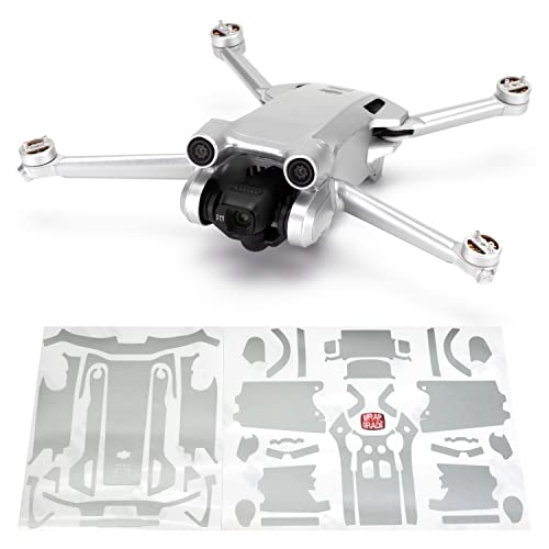 WRAPGRADE Skin Stickers Compatible with DJI Mini 3 Pro | Main Unit (Airforce Silver) - color: Airforce Silver