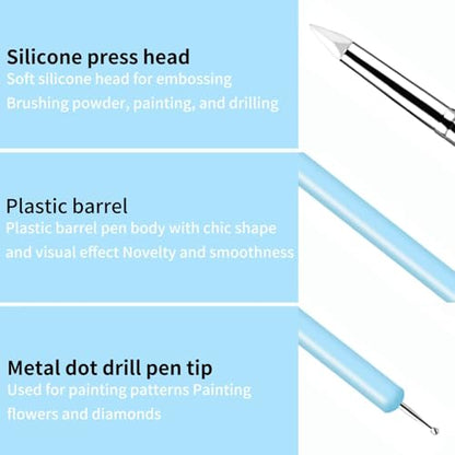 10 Pcs Silicone Clay Sculpting Tools Set, Double-Ended Dotting Tools & Silicone Brushes for Polymer Clay, Air Dry Clay, Pottery & DIY Crafting - color: 10Pcs-Blue