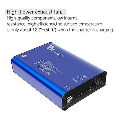 Hanatora Parallel Fast Charger for DJI Air 3S,Air 3,Rapid simultaneous Battery Charging Hub,Multi Drone Charge Accessories