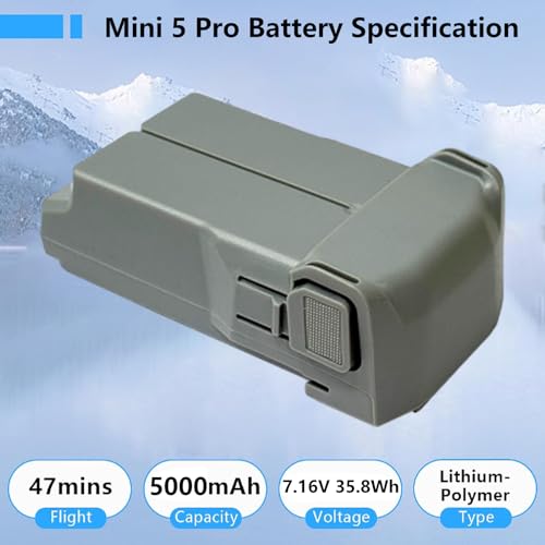 5000mAh Mini 5 Pro/4 Pro/3 Intelligent Flight Battery, Replacement Long Flight Time Battery for DJI Mini 5 Pro/Mini 4 Pro/Mini 3 Drone (Only Compatible with DJI Original Chargers)