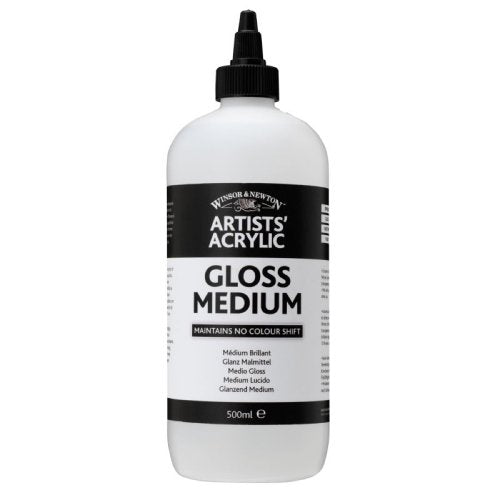 Winsor & Newton Professional Acrylic Medium, Gloss Medium, 500ml - color: Gloss Medium, style: 500ml (16.9-oz)