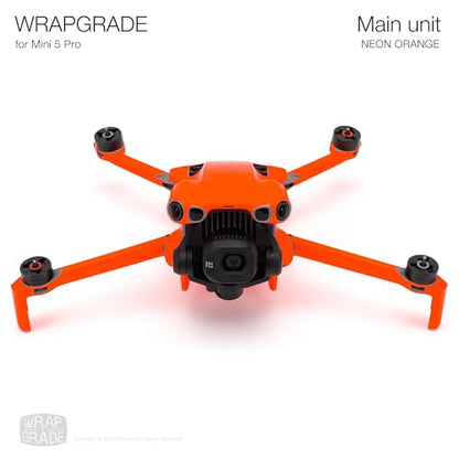 WRAPGRADE Skin Stickers Compatible with DJI Mini 5 Pro (Neon Orange) - color: Neon Orange