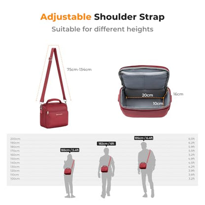 K&F CONCEPT Camera Sling Bag Small Crossbody Bag - color: 10-Red