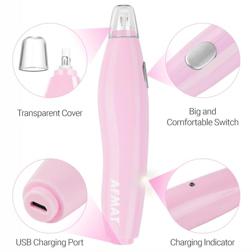 AFMAT Electric Eraser, with 140 Eraser Refills, Rechargeable Pencil Erasers for Artists, Electric Erasers for Drafting, Drawing, Painting, Sketching, Architectural Plans, Detailer Tool EE04(Pink) - color: Pink