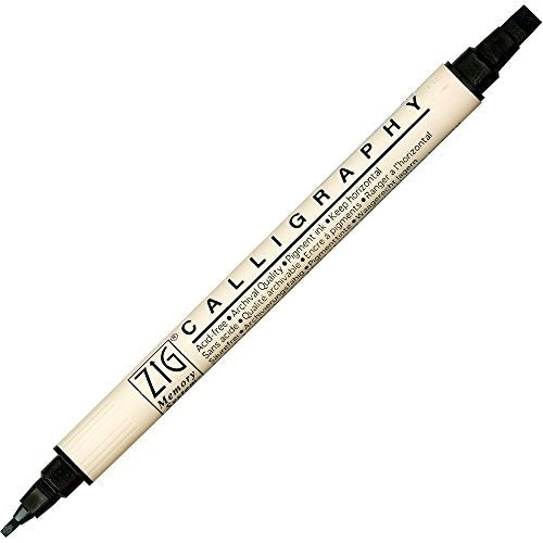 Zig Memory System Calligraphy Marker Pure Black 3 Set