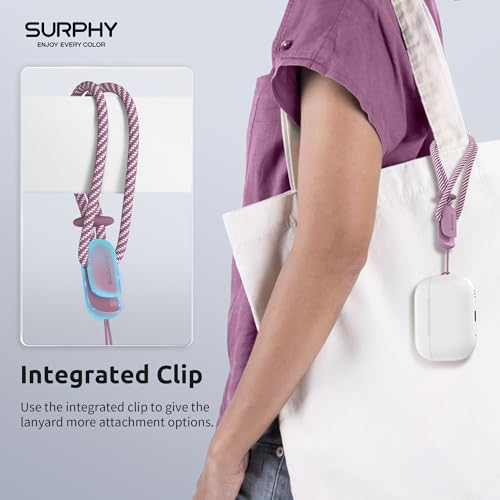 SURPHY 2 Pack Phone Lanyard, Phone Wrist Strap for Case, Camera Wrist Strap - color: Lilac Purple & Gray