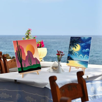 AmazingSpark 16 Pcs Pre Drawn Canvas to Paint for Adults Sunset Landscape - style: Sunset Landscape