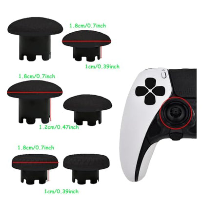 6-in-1 Interchangeable Thumbstick Caps for PS5 DualSense Edge Controller,Swappable Thumbsticks for PS5 Dualsense Controller, Thumbsticks Joysticks Kits Replacement for PS5 Dualsense Controller(Black) - color: Black