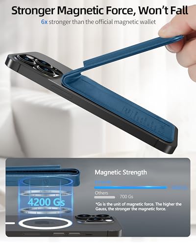 ExtreLife for Magsafe Wallet, Works with Apple Find My, 6 Cards Holder - color: Dark Blue