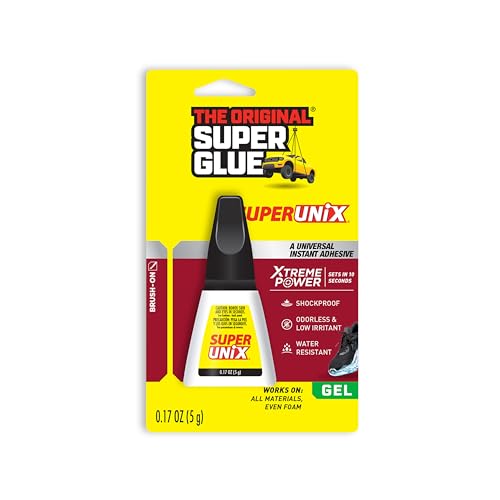 Super Glue, SUPERUNIX Universal Instant Bonding Adhesive for 3D Printing, Shockproof & Waterproof Gel, 5g Bottle – Ideal for Wood, Foam, Paper, Denim, Plastic, Metal, Ceramics, Crafts & Repairs