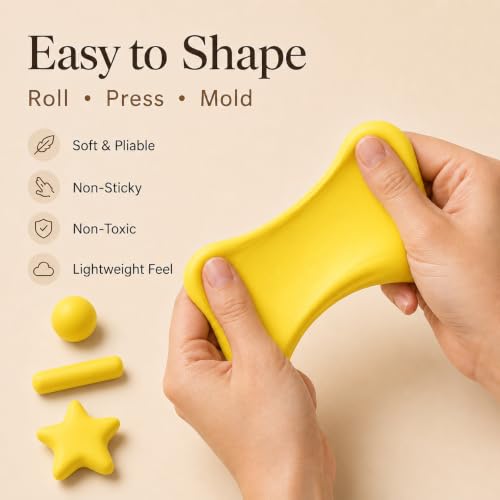 Yellow Air Dry Foam Clay 100g/3.5oz, Soft & Easy to Mold - color: Yellow