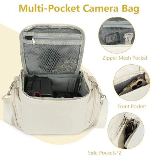 Ainiv DSLR Camera Bag, Large Waterproof Anti-Shock SLR Camera Case, Beige - color: Beige