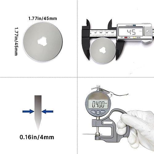 Rotary Cutter Blades 45mm 5 Pack for Fits Fiskars,Olfa,Truecut Rotary Cutter Replacement Arts Crafts Quilting