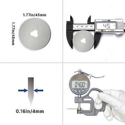 Rotary Cutter Blades 45mm 5 Pack for Fits Fiskars,Olfa,Truecut Rotary Cutter Replacement Arts Crafts Quilting