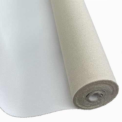 Art Supplies Painting Canvas Roll for Painting 38" Wide x 16.4ft Long (5m Roll) - 18 oz Heavyweight Cotton and Linen Blend Blank Oil Painting Canvas Roll for Oil and Acrylic Painting