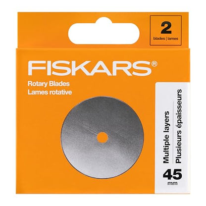 Fiskars 45mm Rotary Cutter Blade Replacements for Fabric, 2-Pack - size: 45mm, style: 1 Pack - Standard